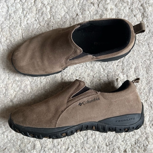 Columbia Techlite Omni Grip Tan/Brown Suede Casual Slip On Moc Shoes Size 11 - Picture 9 of 9